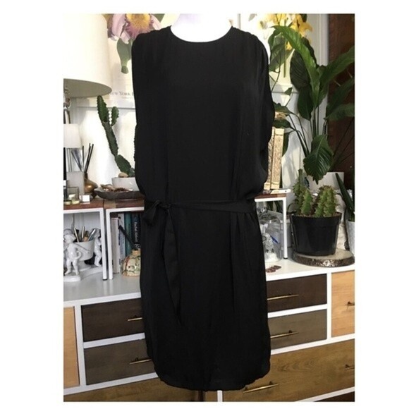 VINCE Black Drawstring Dress size S - Picture 2 of 12